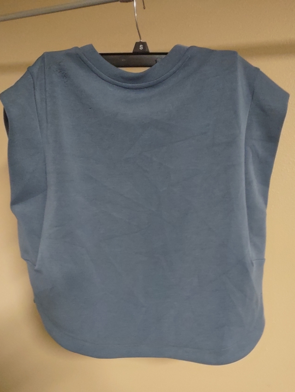 The Te Verde Women's Small Blue Boxy Cropped Drop Shoulder Modal Blend Soft Shir